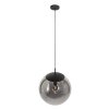 Steinhauer Bollique rauchfarbene Glaskugel-Pendelleuchte modern Länge 40 cm Ø 40 cm