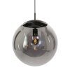 Steinhauer Bollique rauchfarbene Glaskugel-Pendelleuchte modern Länge 40 cm Ø 40 cm
