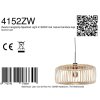 Steinhauer Sparkled Light Esstisch-Pendelleuchte aus Holz, Länge 50 cm, dimmbar