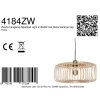 Steinhauer Sparkled Light Holz-Pendelleuchte mit braunem Holzschirm, verstellbar, Länge 60 cm