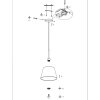 Steinhauer Sparkled Light Holz-Pendelleuchte mit braunem Holzschirm, verstellbar, Länge 60 cm