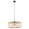 Steinhauer Sparkled Light Holz-Pendelleuchte mit braunem Holzschirm, verstellbar, Länge 60 cm