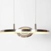 Steinhauer Soleil LED 2-flammige Ring-Pendelleuchte modern, dimmbar, silber, Länge 32 cm