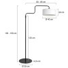 Steinhauer Bloeba Bogen-Stehlampe für Wohnzimmer mit weißem Stoffschirm, modern