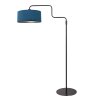 Steinhauer Moderne Stehlampe Bloeba mit auskragendem Arm, verstellbar, blauem Schirm
