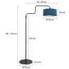 Steinhauer Moderne Stehlampe Bloeba mit auskragendem Arm, verstellbar, blauem Schirm