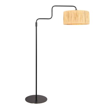 Steinhauer Bloeba Bogenstehlampe verstellbare Leseleuchte mit braunem Seegrasschirm