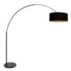 Steinhauer Stehlampe Sparkled Light mit rundem schwarzem Stoffschirm, verstellbar