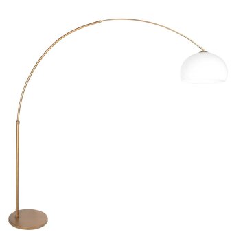 Steinhauer Sparkled Light verstellbare Bogenstehlampe bronzefarben mit weißem Schirm
