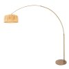 Steinhauer Sparkled Light Bogenstehlampe aus Metall in Bronze mit braunem Seegras-Schirm