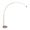 Steinhauer Sparkled Light Bogenstehlampe aus Metall in Bronze mit braunem Seegras-Schirm