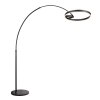Steinhauer Ringlux LED Bogenstehlampe mit weißem Ringschirm, 2-flammig, 240 cm