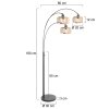 Steinhauer Sparkled Light Bogenstehlampe mit braunen Holzschirmen, 3-flammig, E27 dimmbar