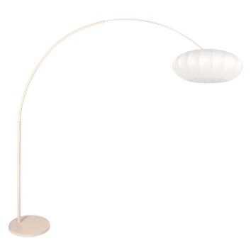 Sparkled Light moderne verstellbare Bogenlampe mit Stoffschirm, cremefarben, 240 cm