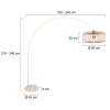 Steinhauer Sparkled Light Bogenstehlampe mit naturfarbenem Bambusschirm, 240 cm