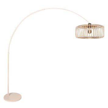 Steinhauer Sparkled Light Bogenstehlampe mit naturfarbenem Bambusschirm, 240 cm