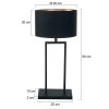 Steinhauer Stang Tischleuchte Tischlampe mit gold-schwarzem Stoffschirm E27