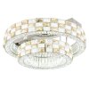 Globo Lidia chromfarbene Deckenleuchte mit LED, modernes Ringdesign, Ø 61 cm, dimmbar mit Glasring