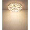 Globo Lidia chromfarbene Deckenleuchte mit LED, modernes Ringdesign, Ø 61 cm, dimmbar mit Glasring