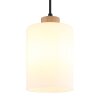 Globo Rowena Hängeleuchte mit braunem Holz-Glasschirm, E27, Ø 15 cm, Länge 120 cm, IP20