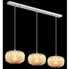 Globo Juana 3-flammige Esstisch-Hängeleuchte, 90 cm, chrom, transparent, Muscheloptik