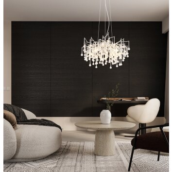 Globo Maxine moderner Kronleuchter für Esszimmer Chrom 10-flammig G9 Ø 60 cm IP20