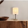 NOWA Jule braune Tischlampe mit beigem Stoffschirm, E27, 29 cm, Schalter am Kabel
