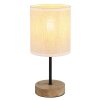 NOWA Jule braune Tischlampe mit beigem Stoffschirm, E27, 29 cm, Schalter am Kabel