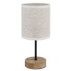 NOWA Jule braune Tischlampe mit beigem Stoffschirm, E27, 29 cm, Schalter am Kabel