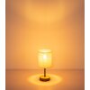 NOWA Jule braune Tischlampe mit beigem Stoffschirm, E27, 29 cm, Schalter am Kabel