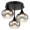 Globo Lui LED Deckenleuchte mit rauchfarbenem Glas für Wohn- und Esszimmer, modern, rund