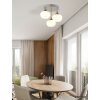 Globo Lui runde LED Deckenleuchte mit weißem Glasschirm Ø 15 cm Nickel-Matt modern