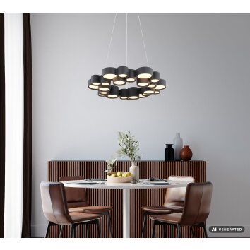 Globo Darla LED Hängeleuchte für Esstisch anthrazit modern rund Ø 59 cm IP20