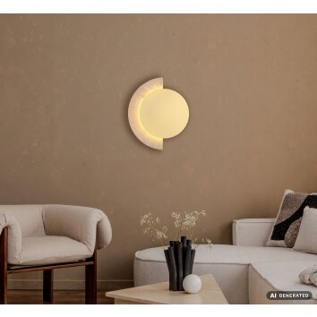 Globo Rojas moderne LED Travertin-Wandleuchte gold-weiße Wandlampe für innen
