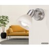 NOWA Daytona Wandleuchte Wandspot aus Metall in Nickel-Matt mit weißem Glasschirm, E14