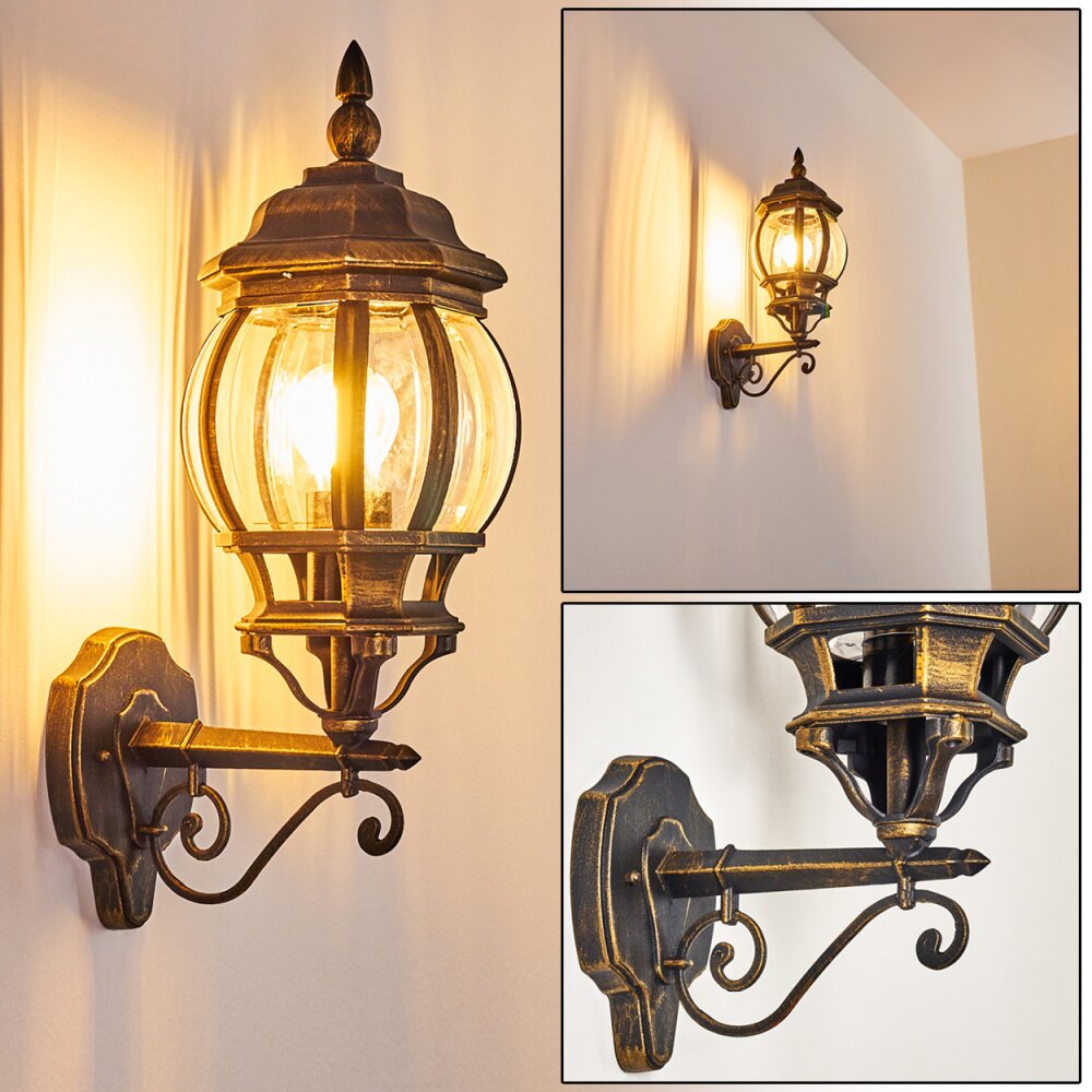 Lentua Außenwandleuchte Braun, Gold, 1-flammig main product photo
