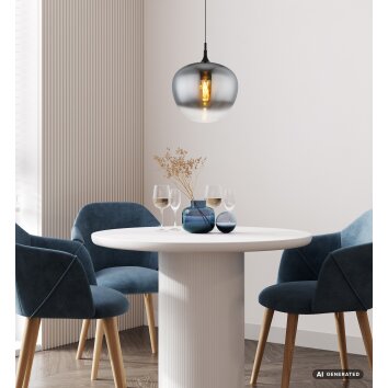 Globo Maxy Glaskugel-Hängeleuchte, modern, für Esszimmer und Wohnzimmer, 40 cm, extern dimmbar