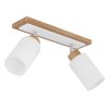 Globo Rowena Eichenholz-Deckenleuchte 2-flammig mit braunem Glasschirm modern