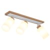 Globo Rowena Deckenleuchte Deckenlampe Eichenholz 3-flammig E27 brauner Glasschirm