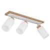 Globo Rowena Deckenleuchte Deckenlampe Eichenholz 3-flammig E27 brauner Glasschirm