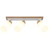 Globo Rowena Deckenleuchte Deckenlampe Eichenholz 3-flammig E27 brauner Glasschirm