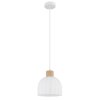 Globo Swanson Pendelleuchte mit weißem Glasschirm, Holz-Metall, Ø 20 cm, E27