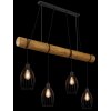 Globo Berti 4-flammige Holzbalken-Hängeleuchte mit Metallkäfig Industrial E27 IP20