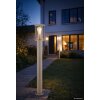 Globo Gracey sandfarbene Sockelleuchte außen mit klarem Glasschirm E27 IP54 100 cm