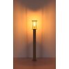 Globo Gracey sandfarbene Sockelleuchte außen mit klarem Glasschirm E27 IP54 100 cm