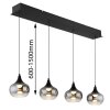 Globo Lui LED verstellbare Pendelleuchte aus Glas Länge 90 cm Ø 15 cm 3000 K 3600 lm 32 W