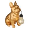 Globo DOGLI LED goldfarbene Solarleuchte Hund für Außenbereich IP44 mit Schalter