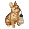 Globo DOGLI LED goldfarbene Solarleuchte Hund für Außenbereich IP44 mit Schalter