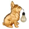 Globo DOGLI LED goldfarbene Solarleuchte Hund für Außenbereich IP44 mit Schalter