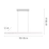 SCHÖNER WOHNEN-Kollektion ADRIANA ROUND LED Esstisch-Pendelleuchte 160 cm weiß, dimmbar